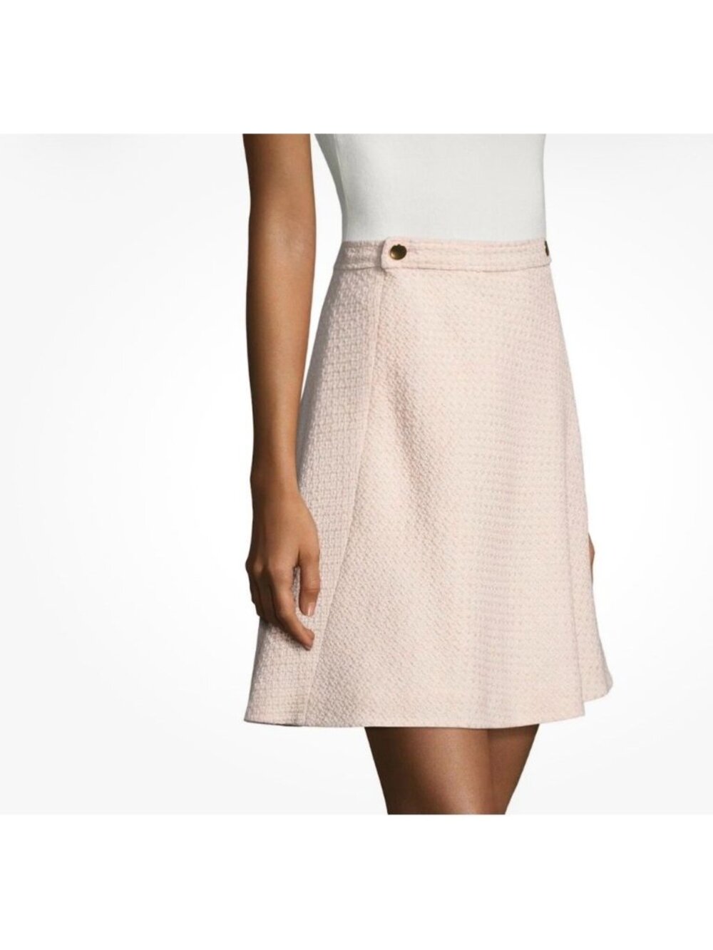 KATE SPADE Rosedew Pink Tweed Military Skirt Size 8 NEW NWT